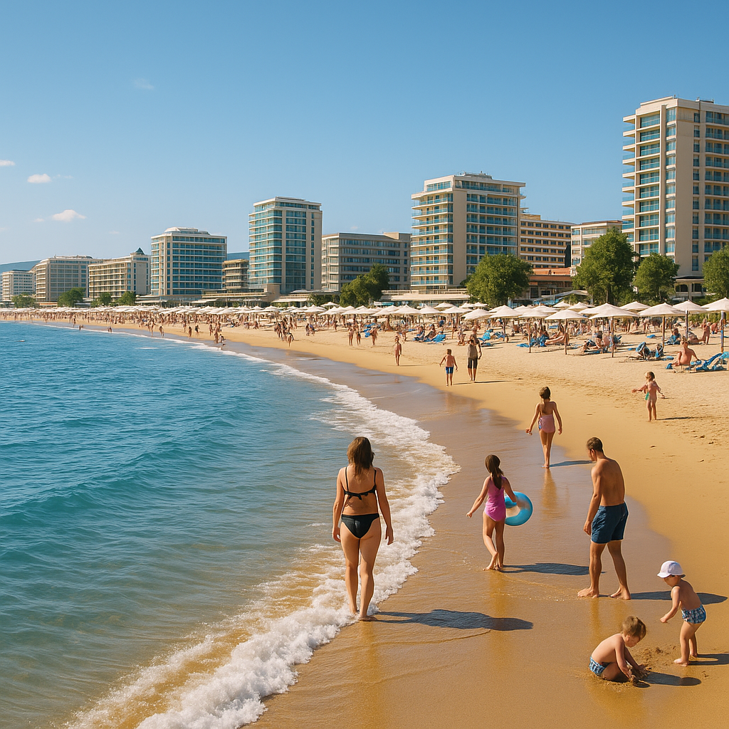 Vue panoramique de la côte bulgare de la mer Noire avec ses plages de sable doré