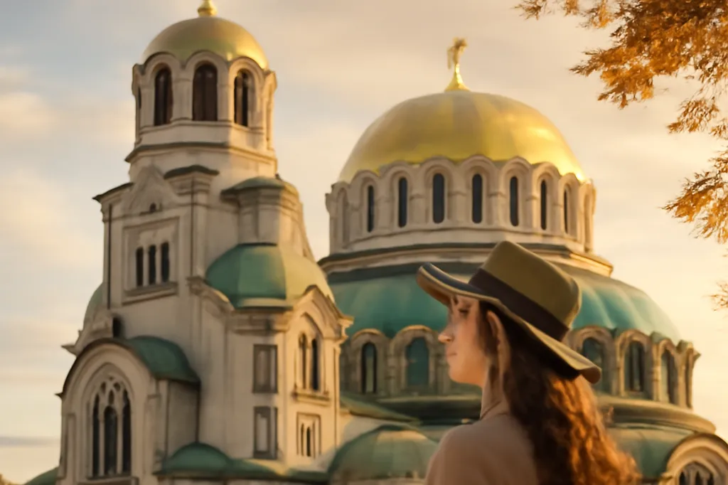 Dômes dorés de la cathédrale Alexandre-Nevski à Sofia