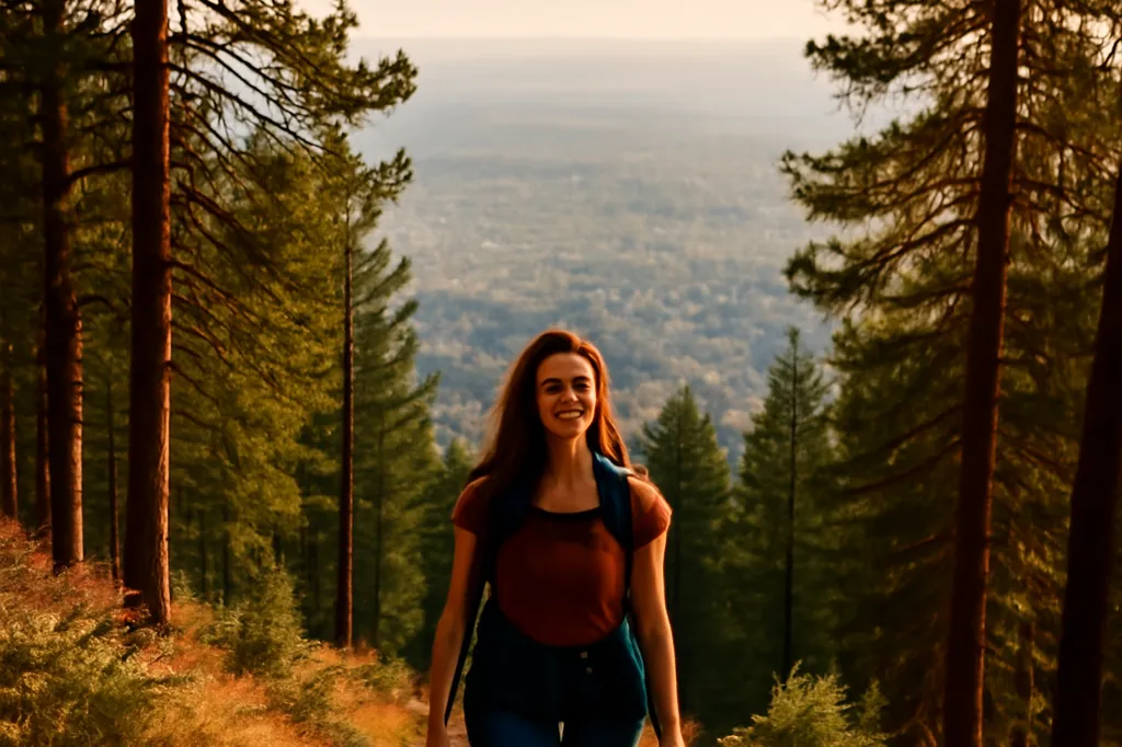 Randonneuse sur les sentiers du mont Vitocha au-dessus de Sofia
