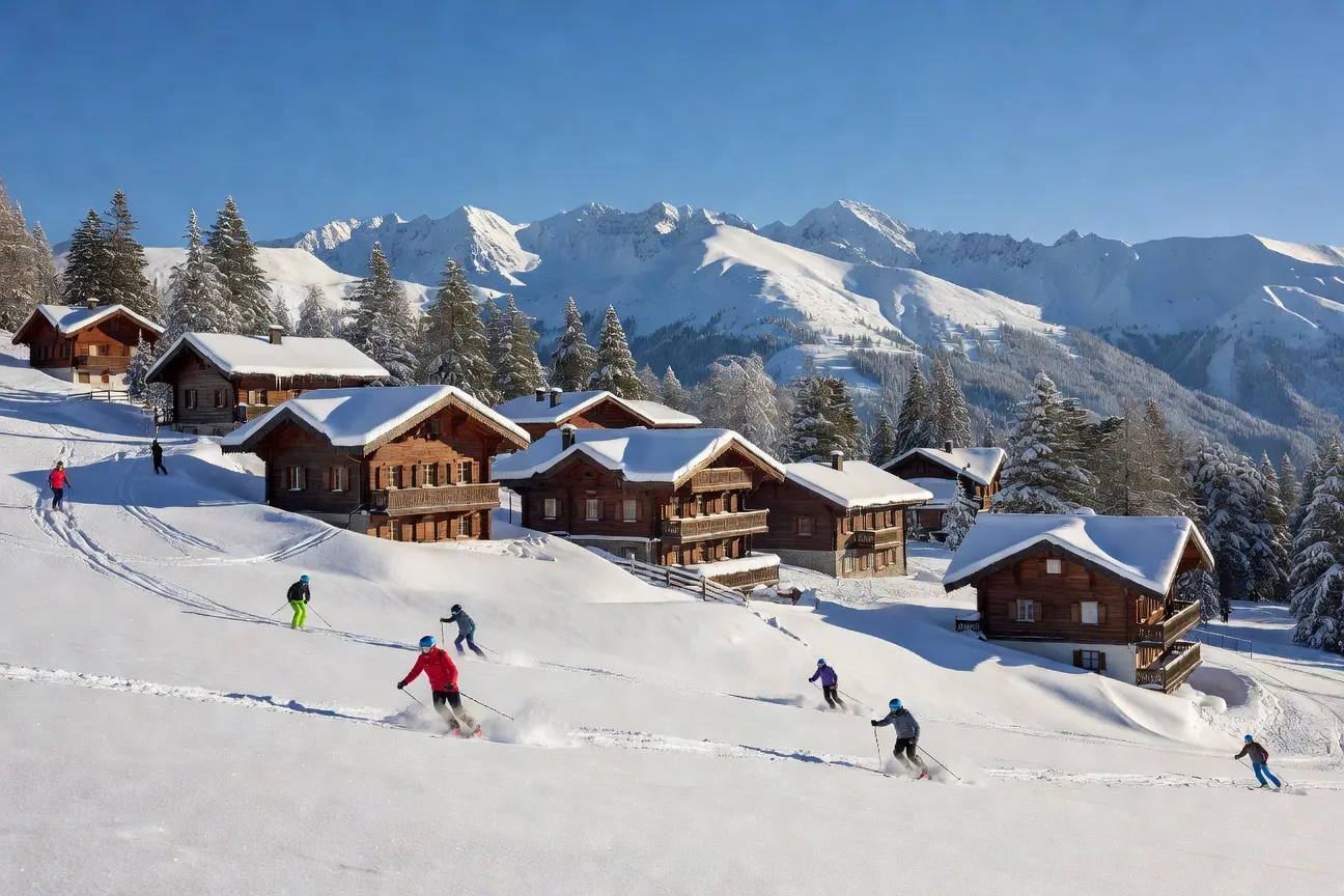 Station de ski Bansko en Bulgarie, pistes enneigées et chalets en bois, paysage hivernal des Balkans