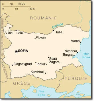 Carte de la Bulgarie