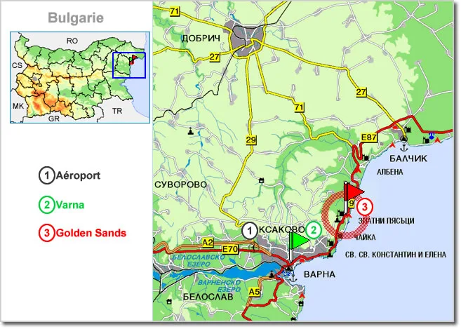 Plan de Golden Sands - Sables d'Or