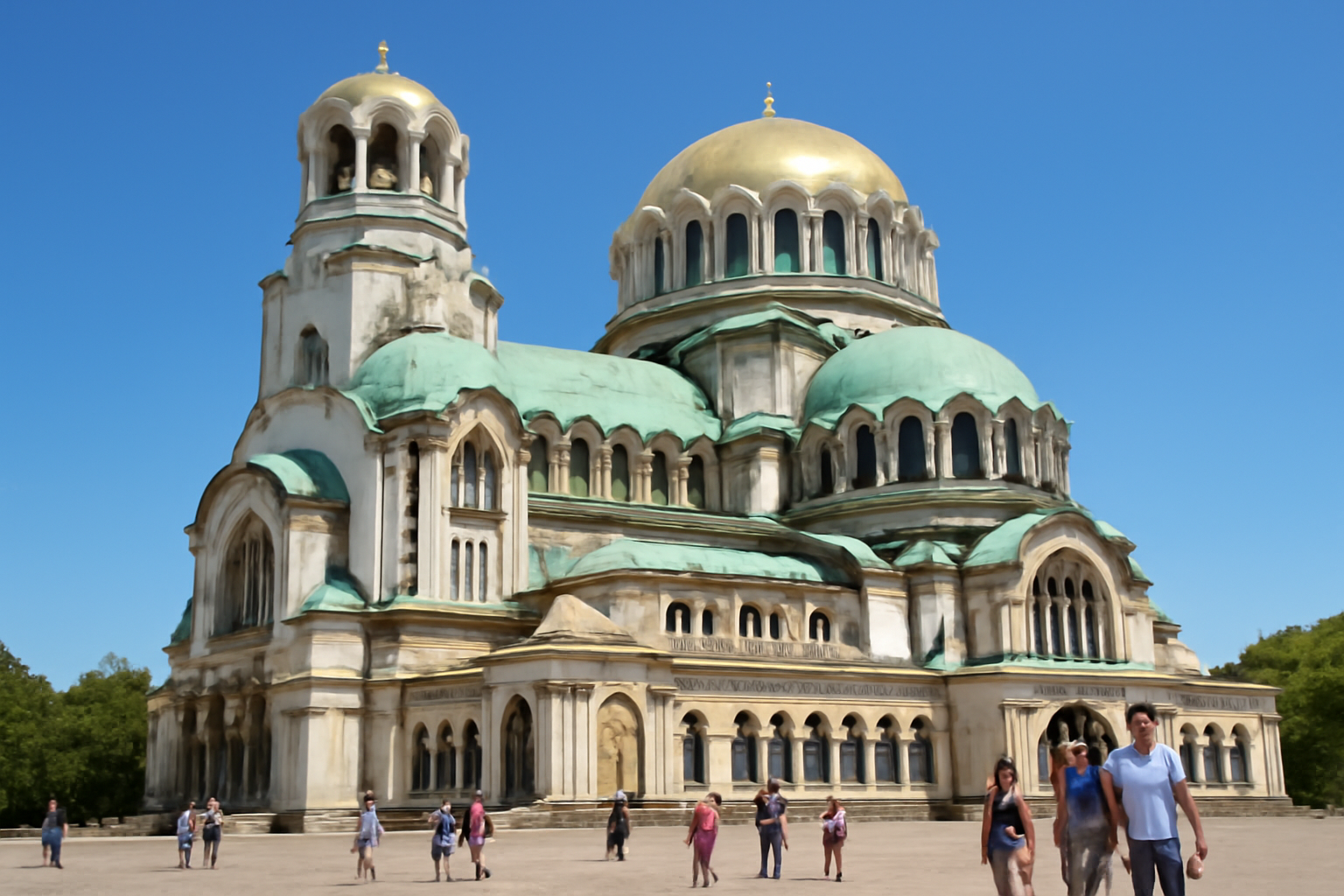 Cathédrale Alexandre Nevski à Sofia, Bulgarie, avec ses coupoles dorées